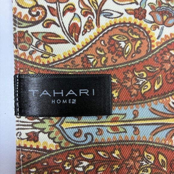 Tahari Home Paisley Place Mats Set of 4 Tan Rectangle Moroccan Earth Tones - Picture 6 of 7